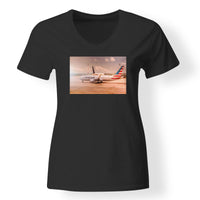 Thumbnail for American Airlines Boeing 767 Designed V-Neck T-Shirts