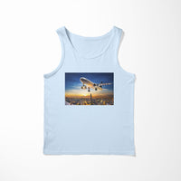 Thumbnail for Super Aircraft over City at Sunset Designed Tank Tops
