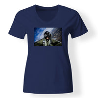 Thumbnail for Amazing Military Pilot Selfie Designed V-Neck T-Shirts