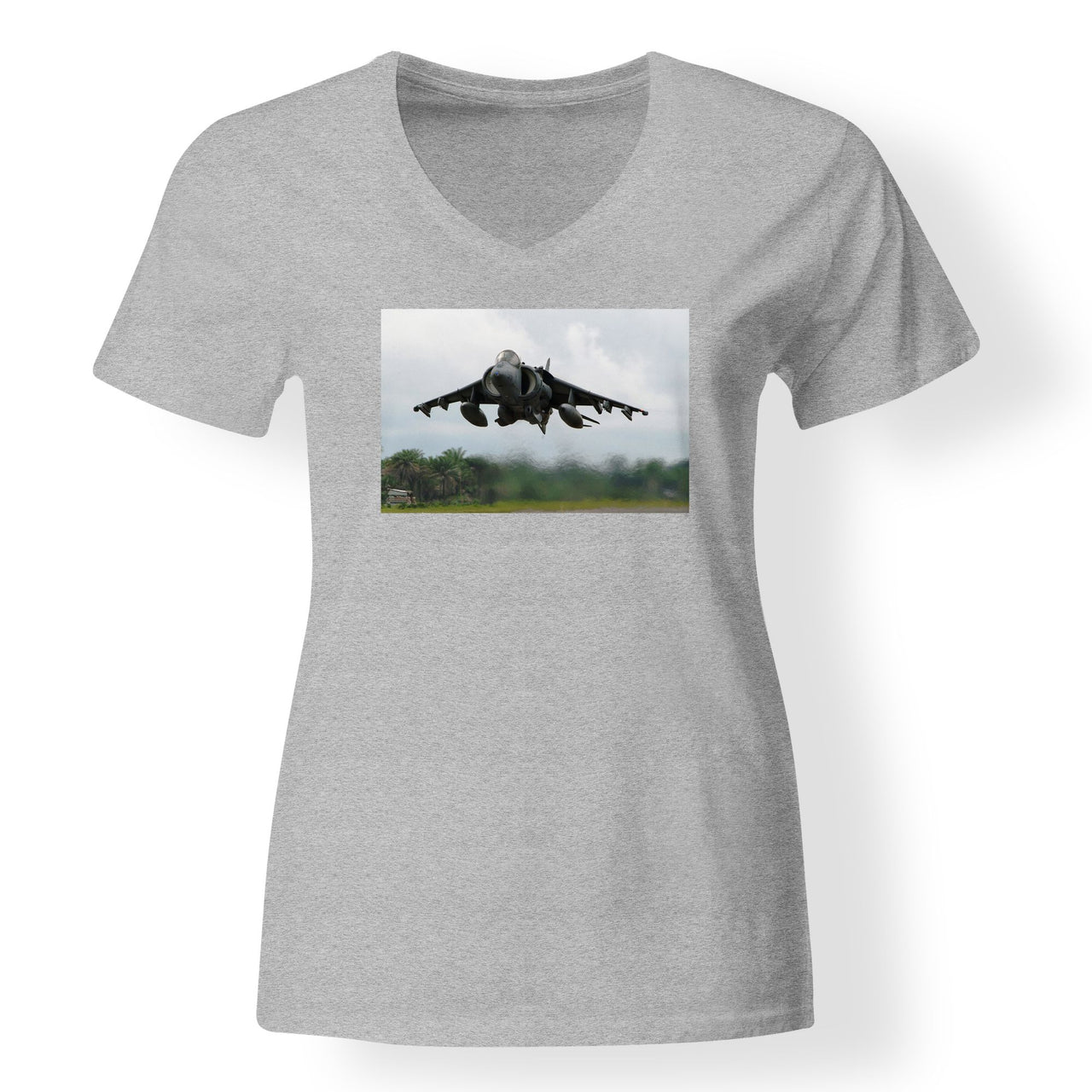 Departing Super Fighter Jet Designed V-Neck T-Shirts