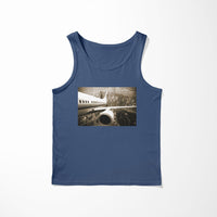 Thumbnail for Departing Aircraft & City Scene behind Designed Tank Tops