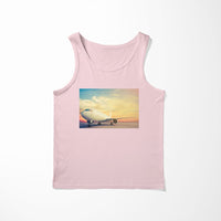 Thumbnail for Parked Aircraft During Sunset Designed Tank Tops