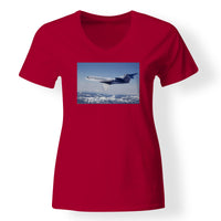Thumbnail for Cruising Gulfstream Jet Designed V-Neck T-Shirts