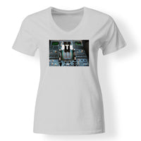 Thumbnail for Airbus A320 Cockpit Designed V-Neck T-Shirts
