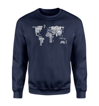Thumbnail for World Map (Text) Designed Sweatshirts