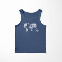 Thumbnail for World Map (Text) Designed Tank Tops