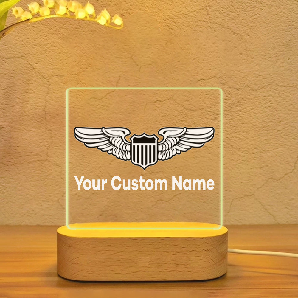 Custom Name (Military Badge ) Designed Night Lamp
