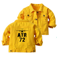 Thumbnail for ATR-72 & Plane Designed Children Denim Jackets