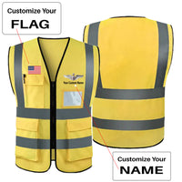 Thumbnail for Custom Flag & Name with (US Air Force & Star) Designed Reflective Vests