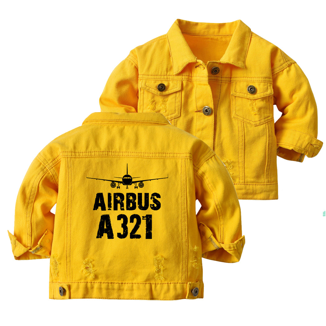 Airbus A321 & Plane Designed Children Denim Jackets