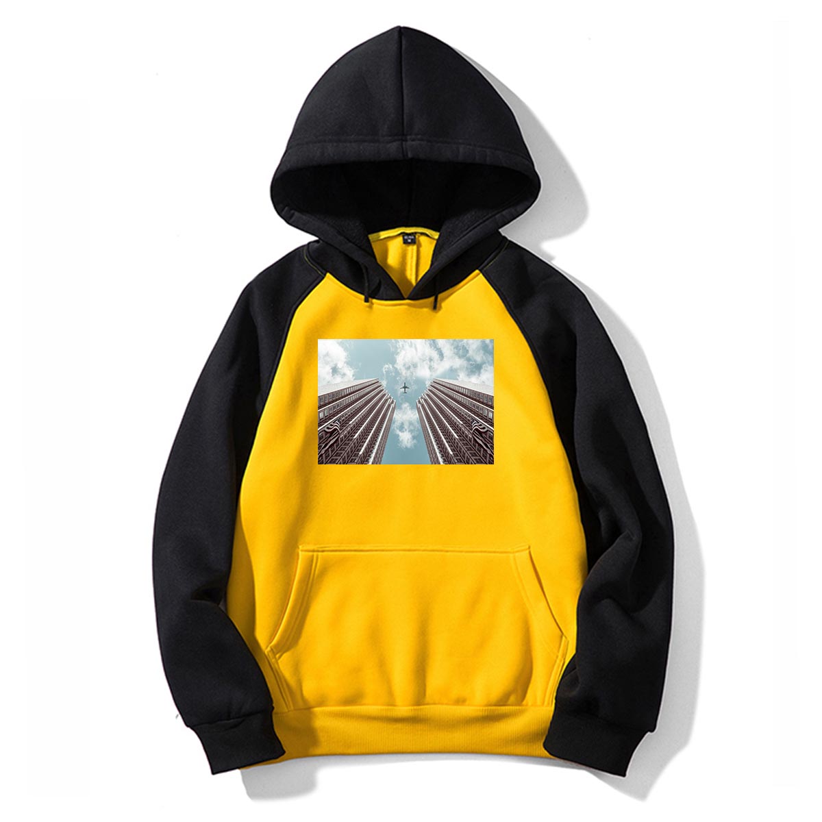 Airplane From Below Designed Colourful Hoodies