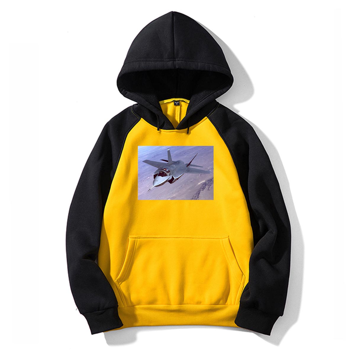 Fighting Falcon F35 Captured in the Air Designed Colourful Hoodies