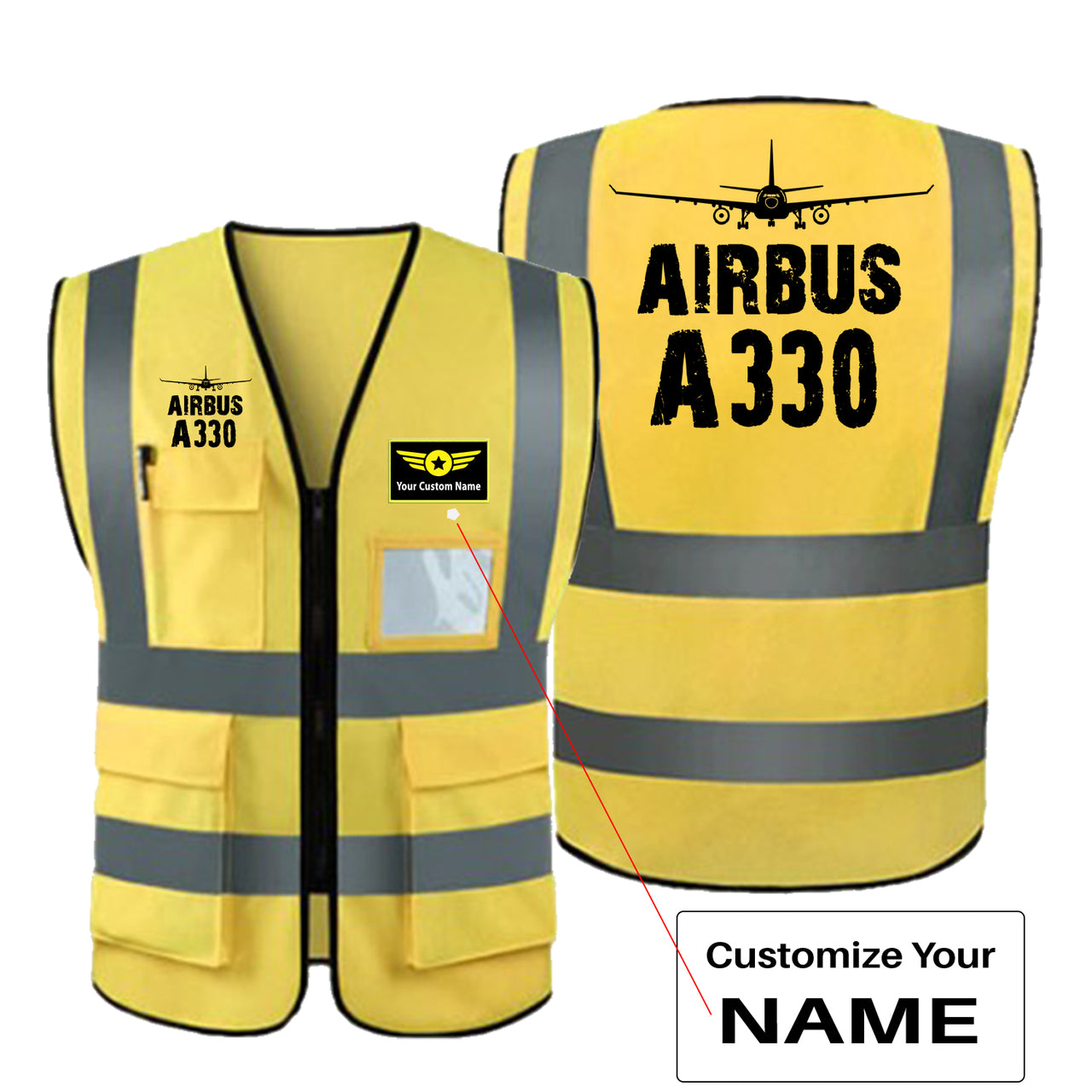 Airbus A330 & Plane Designed Reflective Vests
