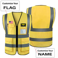 Thumbnail for Custom Flag & Name with (Special Badge) Designed Reflective Vests