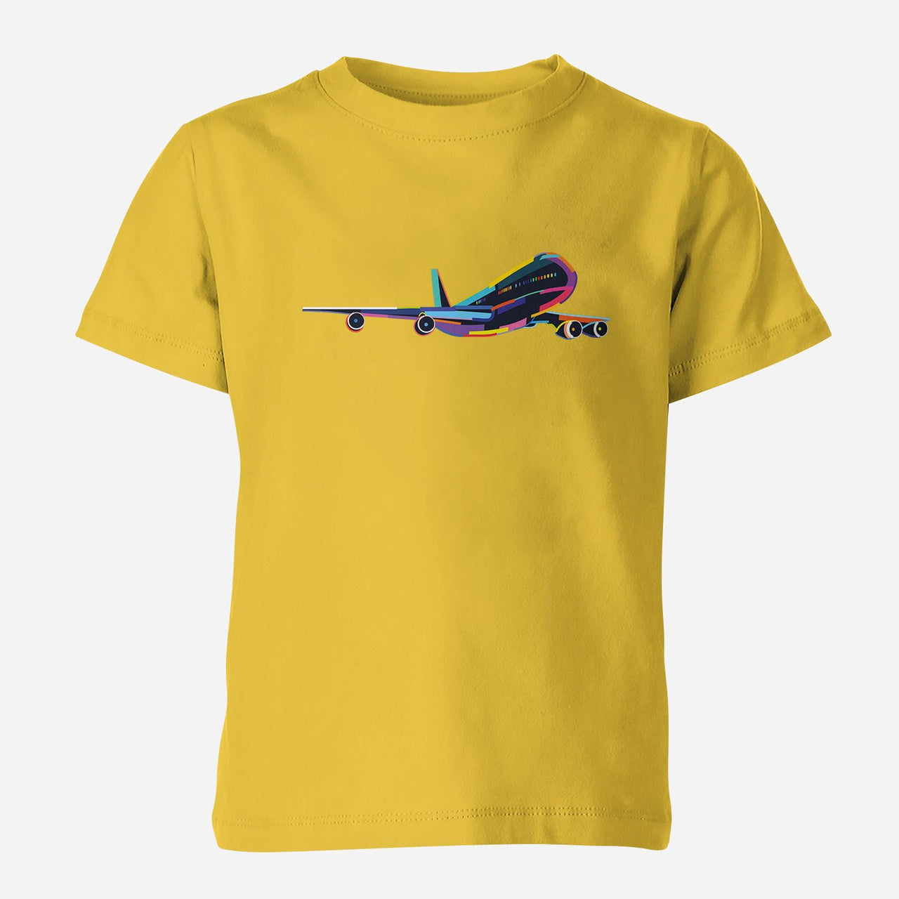 Multicolor Airplane Designed Children T-Shirts
