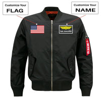 Thumbnail for Custom Flag & Name with Badge Designed Pilot Jackets