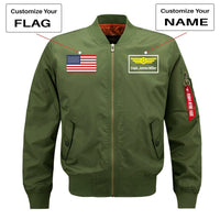 Thumbnail for Custom Flag & Name with Badge Designed Pilot Jackets