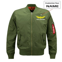 Thumbnail for Custom Name with Badge 2 Designed Pilot Jackets