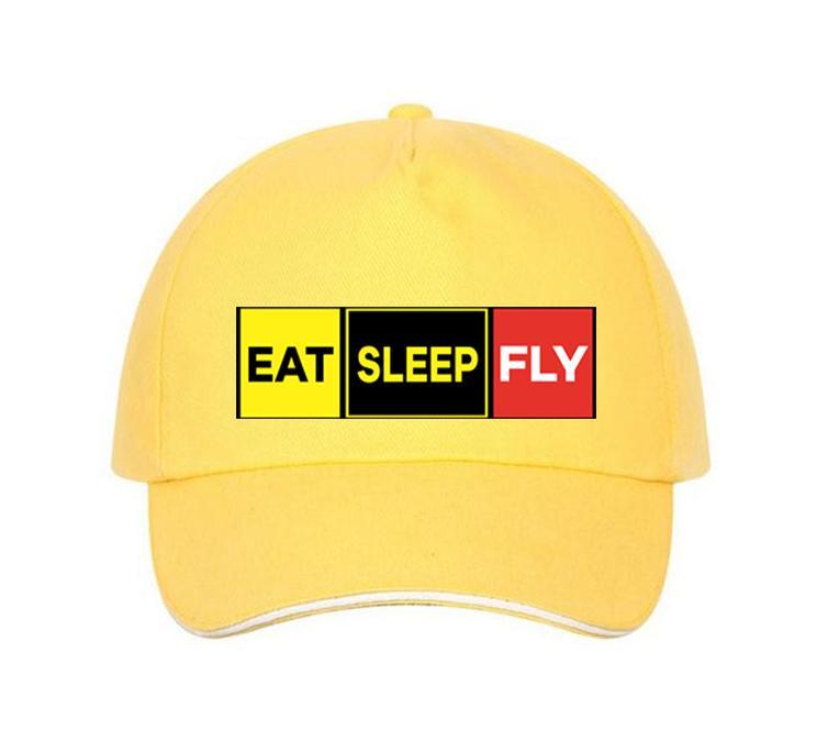 Eat Sleep Fly (Colourful) Designed Hats