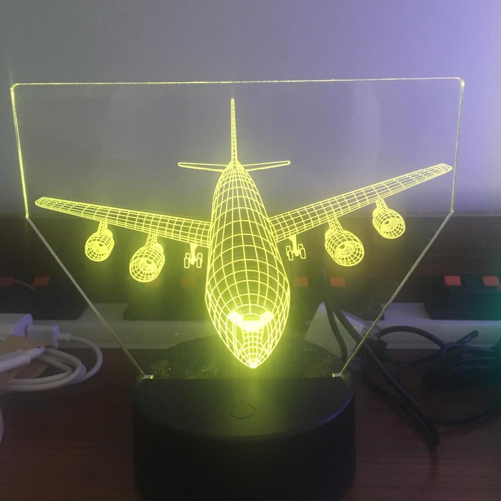 Face to Face with 4 Engine Aircraft Designed 3D Lamp