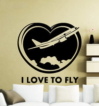 Thumbnail for I Love to Fly Designed Wall Stickers