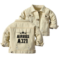Thumbnail for Airbus A321 & Plane Designed Children Denim Jackets