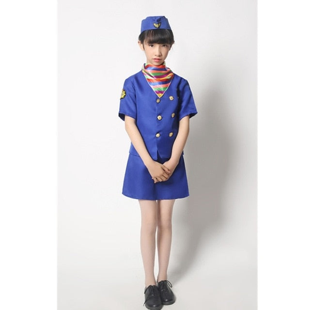 "Blue" Colored Hostess & Stewardess Uniform for Children