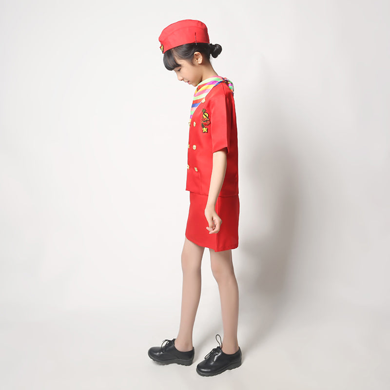 "Red" Colored Hostess & Stewardess Uniform for Children