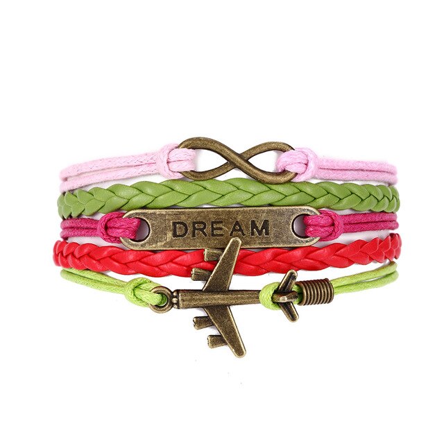 Vintage Dream & Love Texted & Airplane Shape Super Cool Bracelets