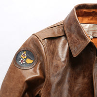 Thumbnail for Flying Tigers Patch Designed Genuine Leather Pilot Jackets