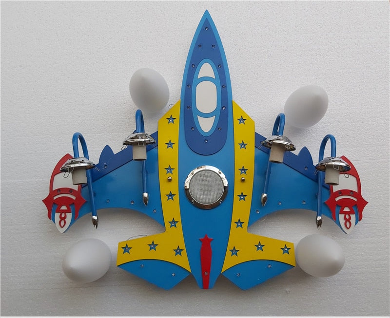 Fighter Jet Airplane Shape Wall Lamp with Bluetooth Speaker Feature
