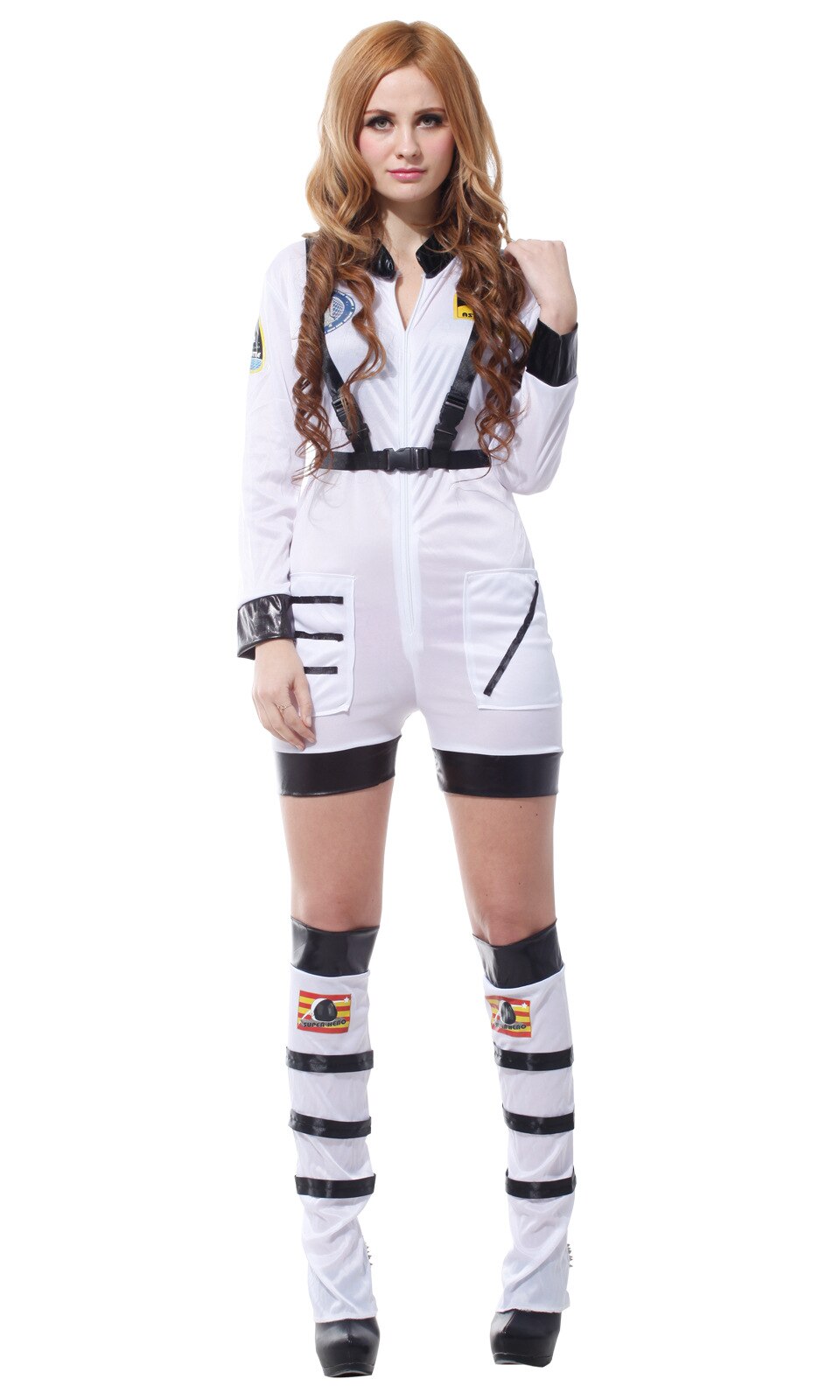 WHITE Super Funny NASA Spacesuit & Jumpsuit for Women (Halloween)