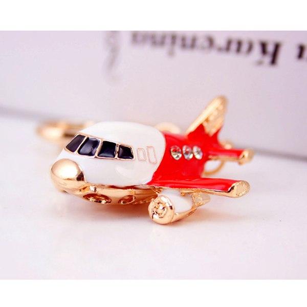 Cute Airplane Shaped Key Chains Aviation Shop Red 