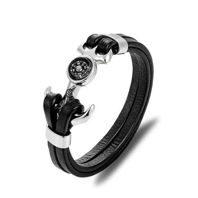 Super Leather Bracelet with Compass