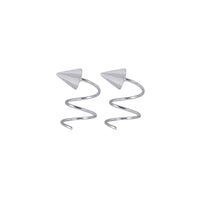 Thumbnail for 925 Solid Sterling Silver Spiral Airplane Shape Designed Earring