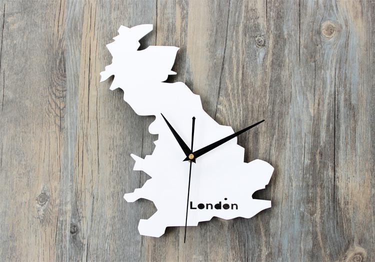 United Kingdom Map Designed Wall Clocks