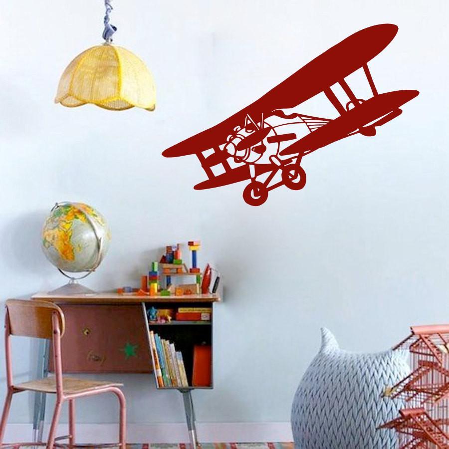 Vintage Airplane Printed Wall Stickers