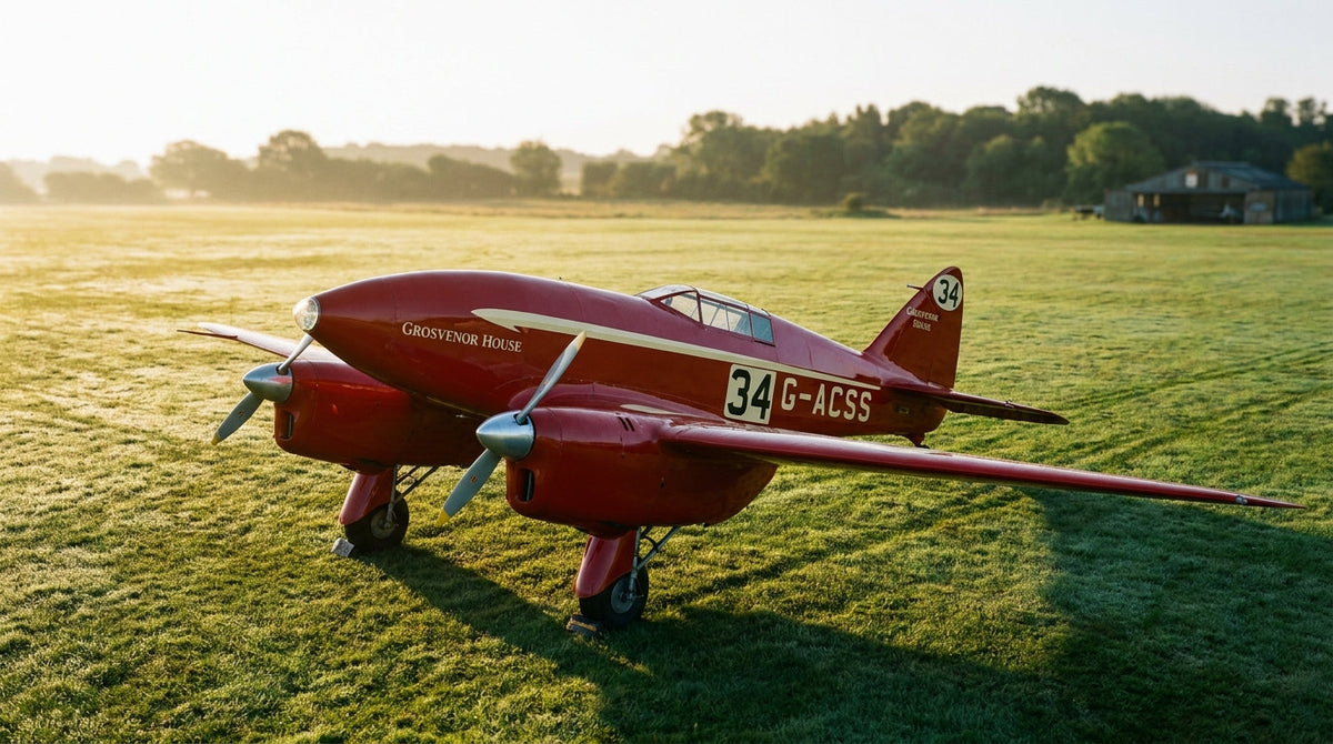 Historic 1934 DH.88 Comet Damaged At Shuttleworth
