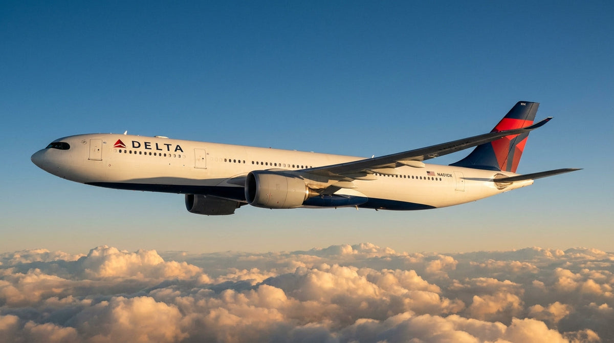 Delta Air Lines Airbus A330-900neo cruising above clouds