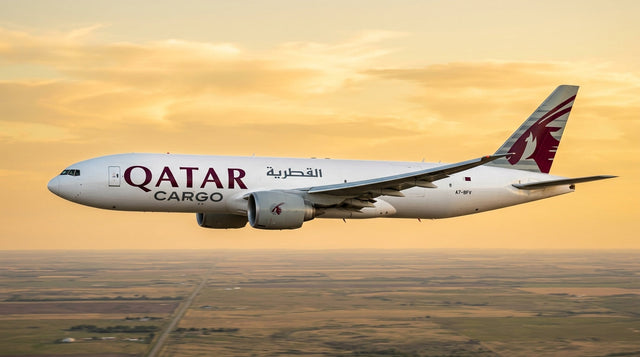 Qatar-Bound 777F Wing Nearly Hits Ground In Texas Low Pass