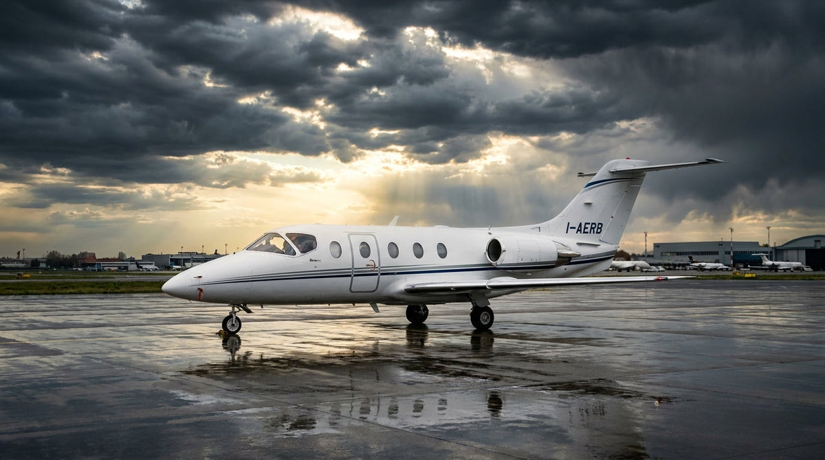 Ground Vehicle Hits Hawker Jet At Milan Linate