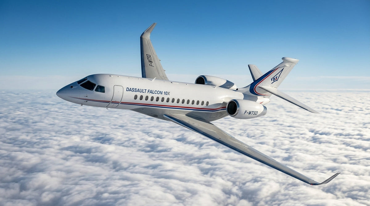 Dassault's Falcon 10X Completes Its 2-Hour 30-Minute Maiden Flight From Bordeaux-Merignac