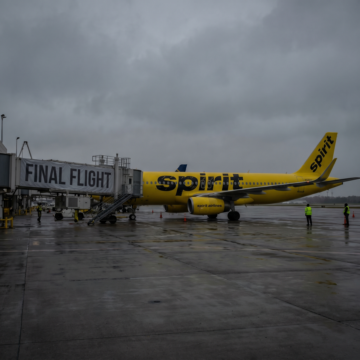 Spirit Airlines aircraft at the airport gate