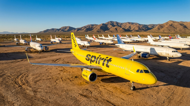 Spirit Airlines Pilots Hired To Fly Their Own Jets To The Desert Boneyard As Nomadic Aviation Puts 'Money In Their Pocket' After Airline's Collapse