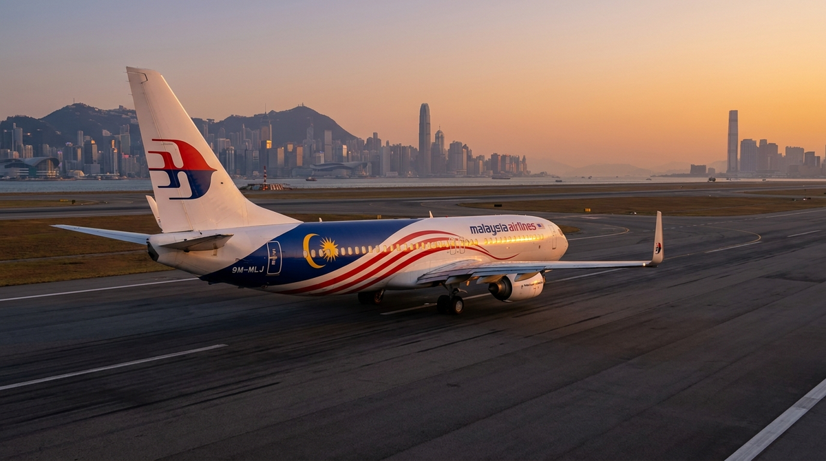 Malaysia Airlines MH079 Boeing 737 Aborts Hong Kong Takeoff After Violent Tyre Burst