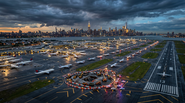 LaGuardia Airport Runway 4/22 Shuts Down As Massive Sinkhole Triggers 400+ Flight Cancellations And 320 Delays Across New York