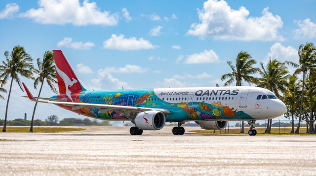 Qantas Unveils Stunning Great Barrier Reef Livery on New A321XLR Named Coral Sea
