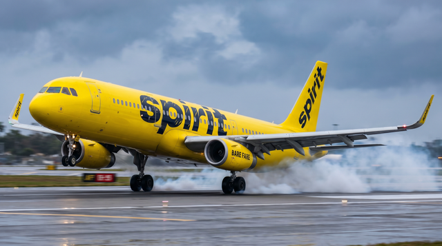 Delta Boeing 737-900ER Clips Spirit Airlines A321neo at Cleveland Hopkins
