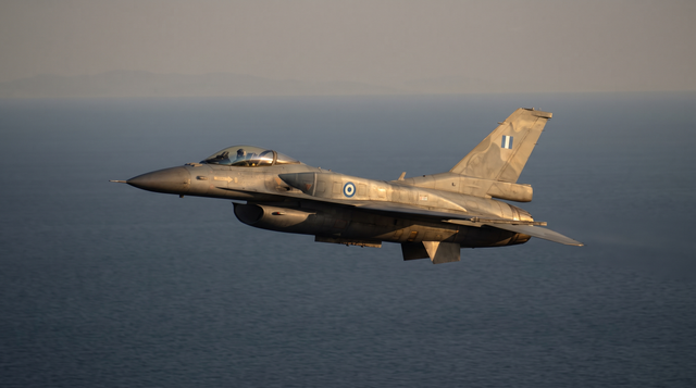 Greek F-16 Belly Lands And Catches Fire At Zakynthos