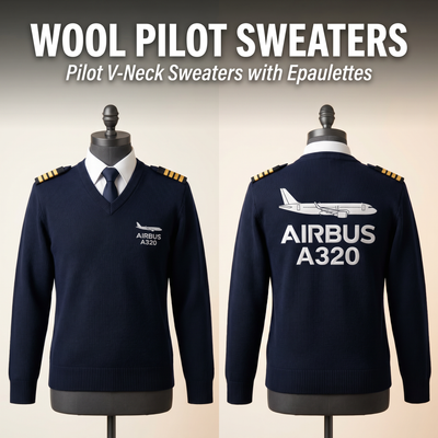 Designed Wool Pilot Sweaters (with Epaulettes)